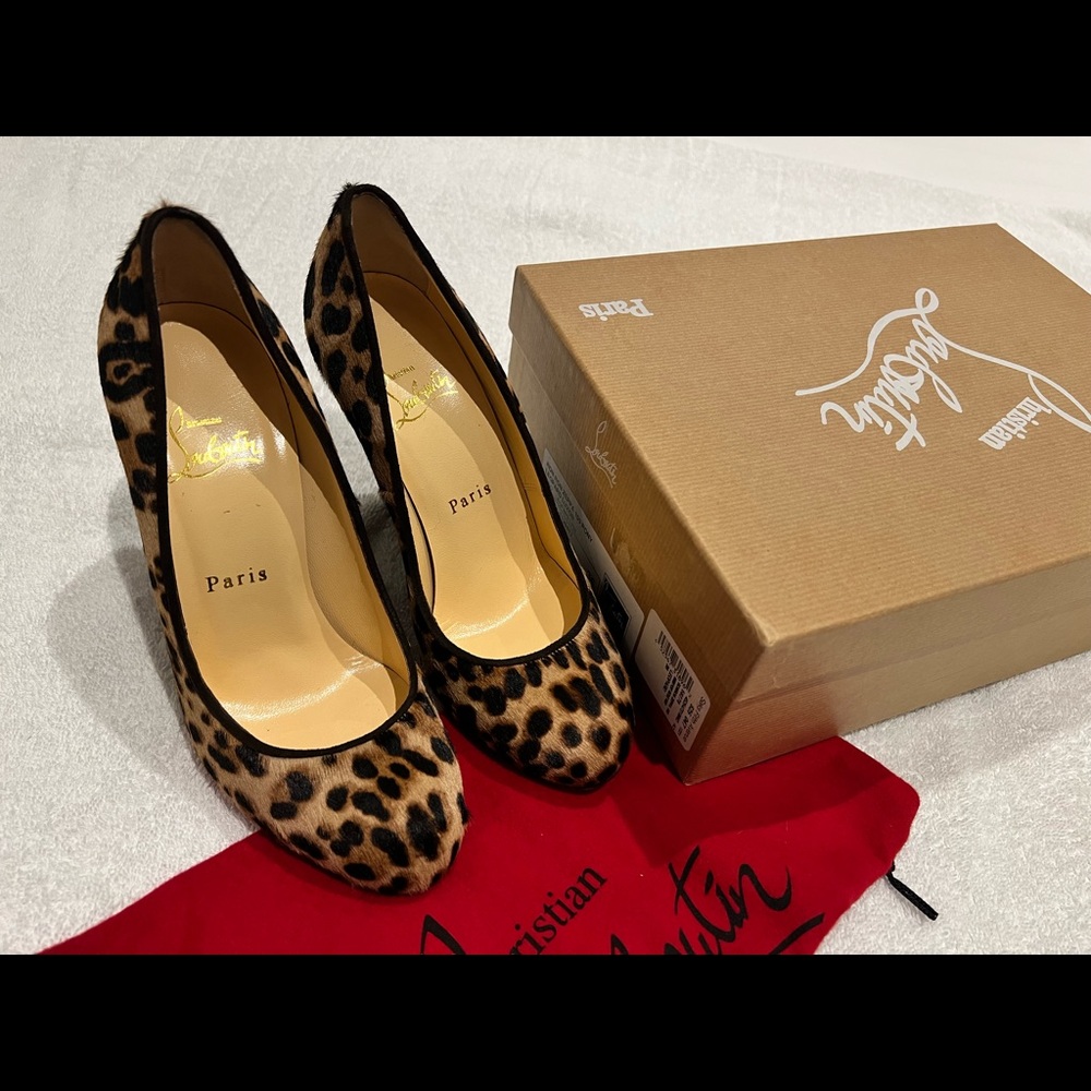 Christian Louboutin pony hair wedge